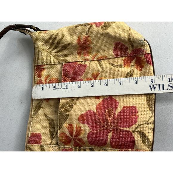 Relic Crossbody Bag Canvas Leather Strap Multicolor Hibiscus Flowers Key Holder - Picture 15 of 16